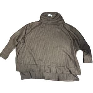 Talulah Women’s Brown Oversized Waffle Knit Top Cowl Neck Long Sleeve Size Small